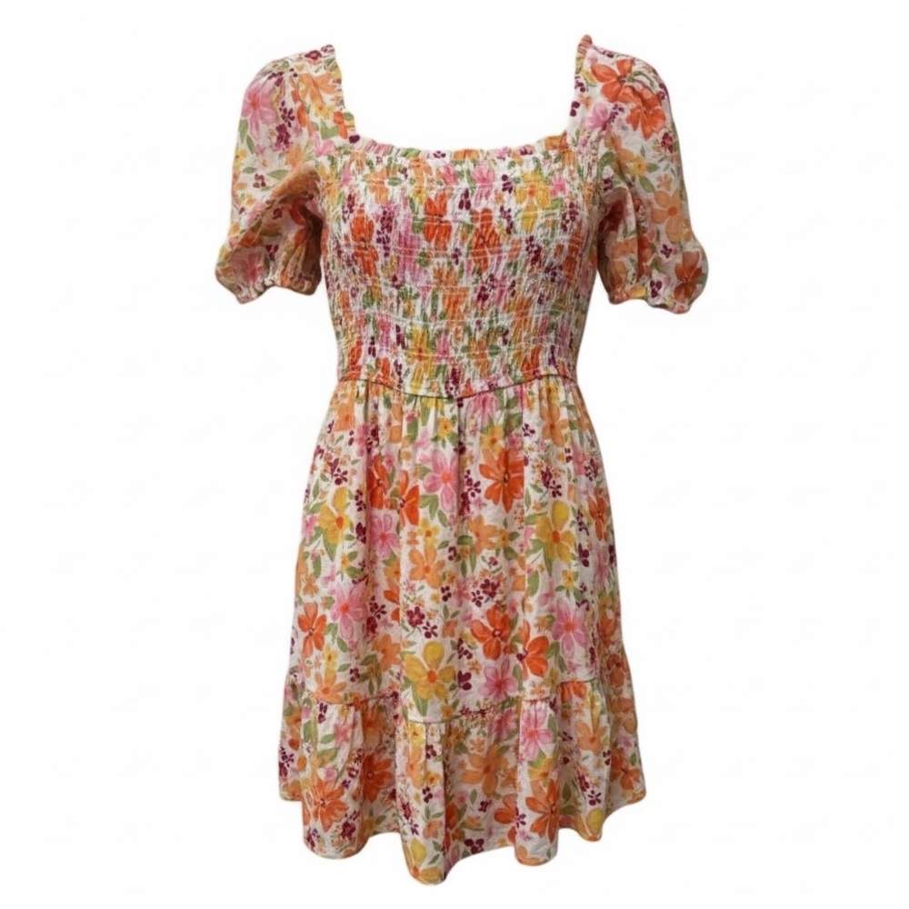 Mine floral smocked dress, medium